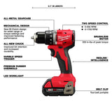 Milwaukee 3601-22CT M18 Compact Brushless 1/2" Drill/Driver Kit