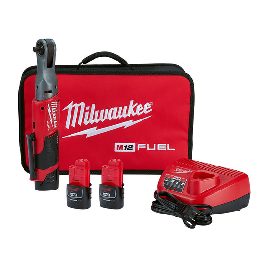 Milwaukee 2557-22 M12 FUEL 3/8 in. Ratchet 2 Battery Kit