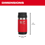 Milwaukee 48-22-8391R PACKOUT 12oz Insulated Bottle with Sip Lid-Red