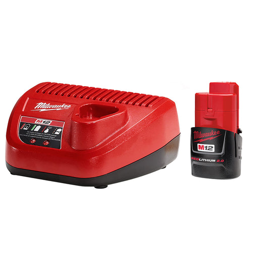 Milwaukee 48-59-2420 M12 REDLITHIUM 2.0Ah Battery and Charger Starter Kit