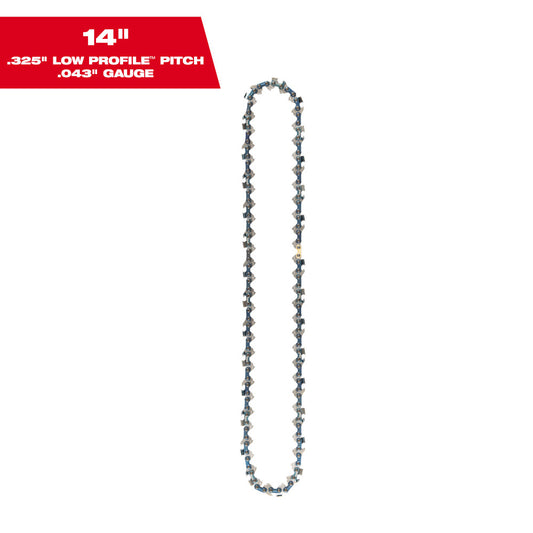 Milwaukee 49-16-2744 14" .325" LOW PROFILE Pitch, .043" Gauge Saw Chain