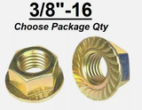 3/8"-16 Grade 8 Serrated Flange Whiz Lock Nuts Coarse Zinc Yellow