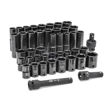 Gearwrench 89094 1/2in Drive 6 Point Standard/Deep SAE/Metric Impact Socket Set 44pc