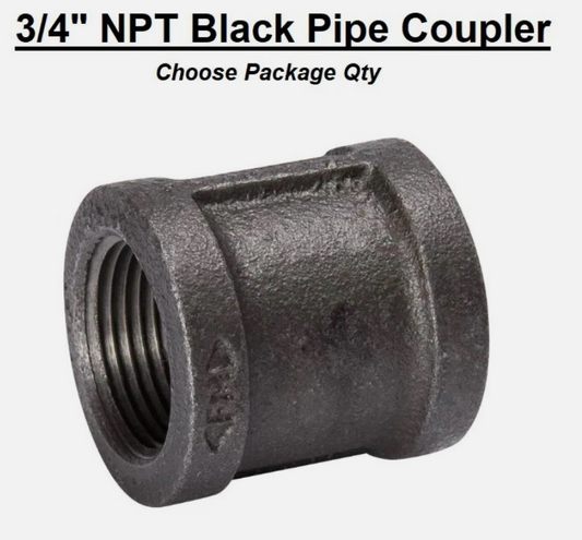 3/4" NPT BLACK PIPE Fittings Coupling / Coupler Plumbing / Gas