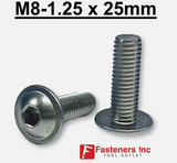 M8-1.25 x 25mm FLANGE Button Head Socket Cap Screws Stainless Steel CLEARANCE