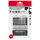 Vessel Tools HZB10P01 Impact & Out Screw Removing Bit (10pc assortment)