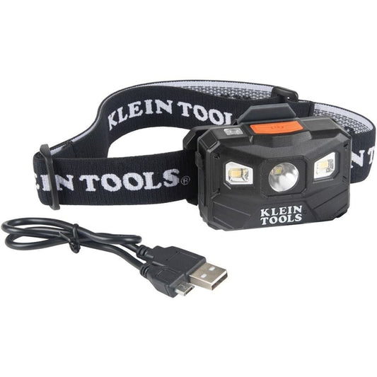 Klein Tools 56048 Rechargeable Headlamp with Fabric Strap, 400 Lumens, All-Day Runtime