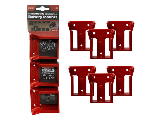 StealthMounts Milwaukee M18 Battery Mounts - Red