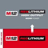 Milwaukee 48-11-2462B M12 REDLITHIUM XC6.0 12V Lithium-Ion Rechargeable Battery Pack, 2 Pieces