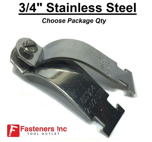 3/4" Stainless Steel Rigid Pipe Clamp Unistrut Channel #4323S1 P1112