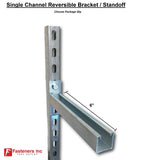6" Single Channel Reversible Bracket Standoff for Unistrut Strut Solid Post #478606 P2944