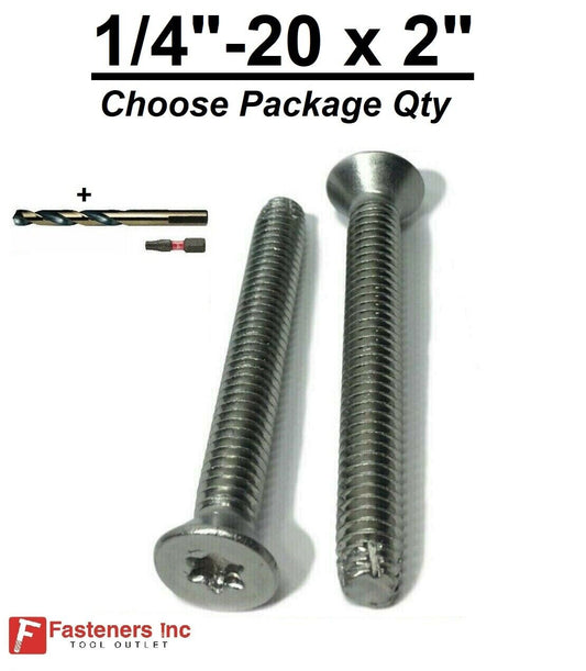 1/4"-20 x 2" Stainless Steel Trailer Flooring Floorboard Screw Torx