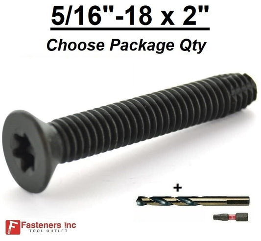5/16"-18 x 2"Torx Trailer Flooring Floorboard Screws + DRILL BIT+T30