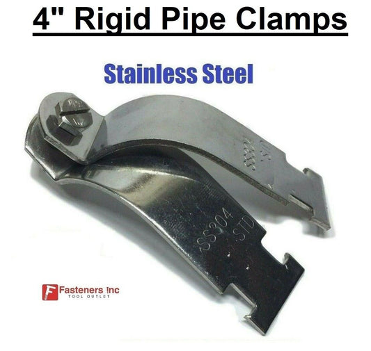 4" Stainless Steel Rigid Pipe Clamps for Unistrut Channel (#4331S1) P1121