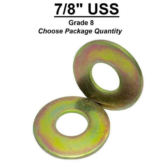 7/8" USS Flat Washers Thru-Hardened / Grade 8 Yellow Zinc