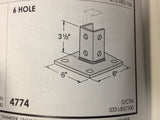 Square Post Base 1 5/8" for Unistrut / B-Line Channel #4774 P2072ASQ EG