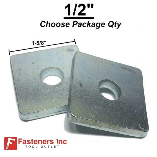 1/2" X 1-5/8" X 1-5/8" Square Washers for Unistrut Channel #4602 P1064