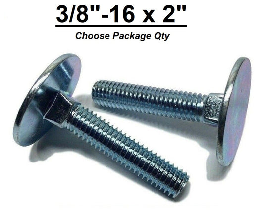 3/8"-16 x 2" Elevator Bolt Zinc Plated Full Thread Grade 2