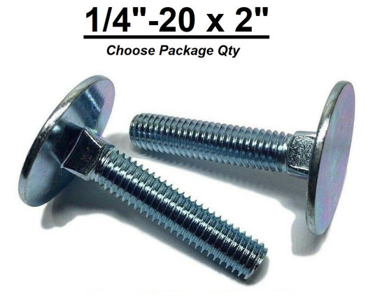1/4"-20 x 2" Elevator Bolt Zinc Plated Full Thread Grade 2