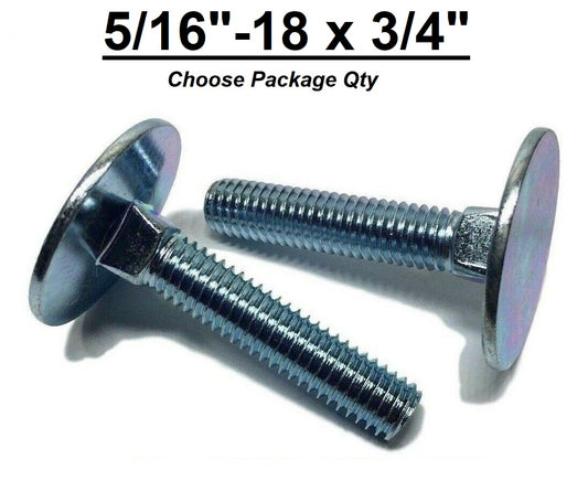 5/16"-18 x 3/4" Elevator Bolt Zinc Plated Full Thread Grade 2