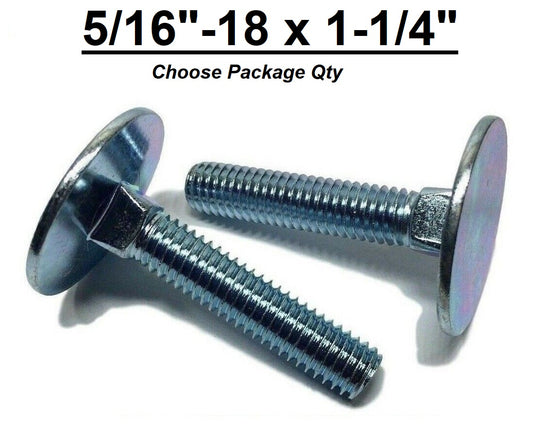 5/16"-18 X 1-1/4" Elevator Bolt Zinc Plated Full Thread Grade 2