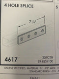 4-Hole Flat Splice Plate for Unistrut / B-LIne Channel (#4617) P1067