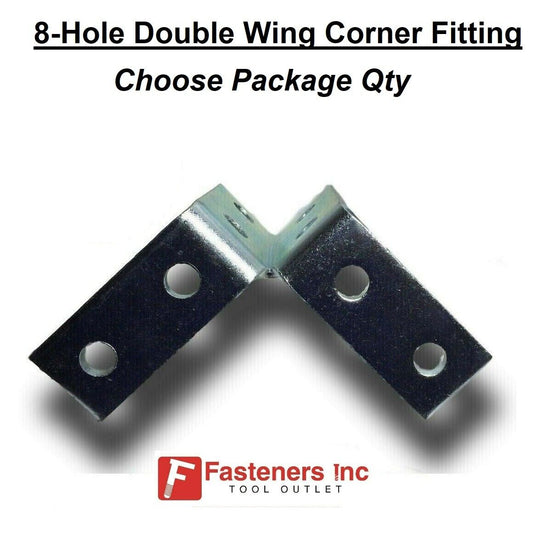 8-Hole Double Wing Corner Fitting Unistrut B-Line Channel #4743 P2225 Zinc / EG