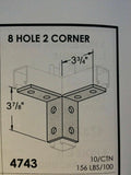 8-Hole Double Wing Corner Fitting Unistrut B-Line Channel #4743 P2225 Zinc / EG