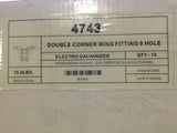 8-Hole Double Wing Corner Fitting Unistrut B-Line Channel #4743 P2225 Zinc / EG