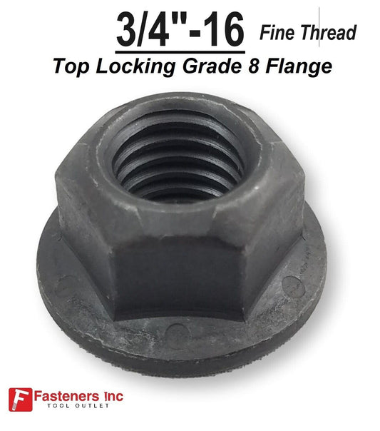 3/4"-16 Grade G (Hardened) Flange Locking Nut Black Phos Oil 3/4" Fine Thread