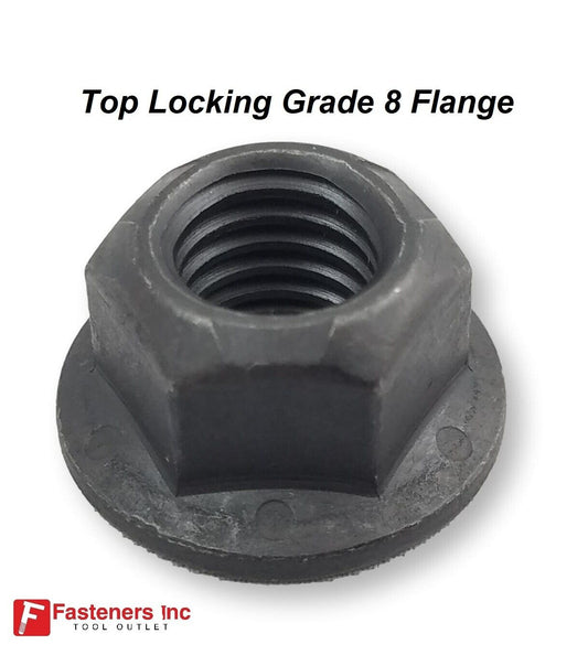 1/4"-28 Locking Flange Nut Grade 8 Phos & Oil Black Grade G FINE THREAD