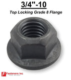 3/4"-10 Grade G (Hardened) Flange Locking Nut Black Phos Oil