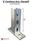 6" Slotted Single Channel Reversible Bracket Standoff for Unistrut Strut Post