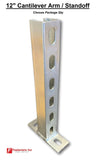 12" Slotted Single Channel Reversible Bracket Standoff for Unistrut Strut Post
