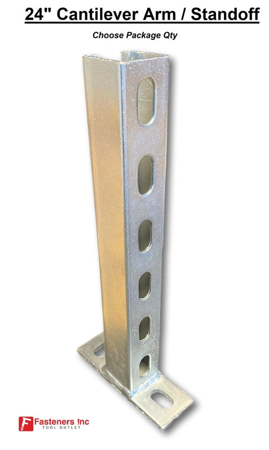 24" Slotted Single Channel Reversible Bracket Standoff for Unistrut Strut Post