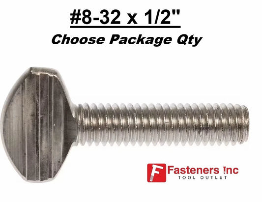 #8-32 x 1/2" Stainless Steel Thumb Screws (Choose Package Quantity)