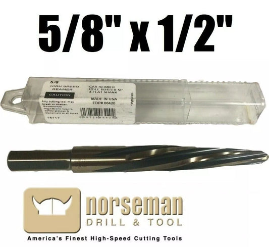 5/8" Norseman Viking Car Reamer 1/2" Shank USA MADE #06420 For Enlarging Holes