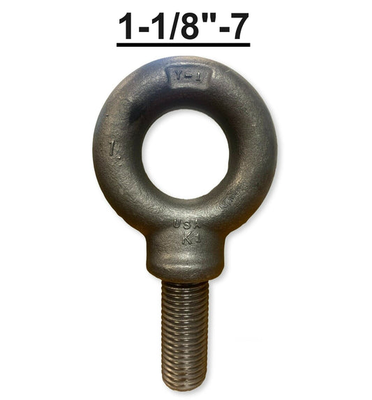 1-1/8"-7 x 2.75" Thread Lifting Eye Bolt Eyebolt Forged Black USA Domestic