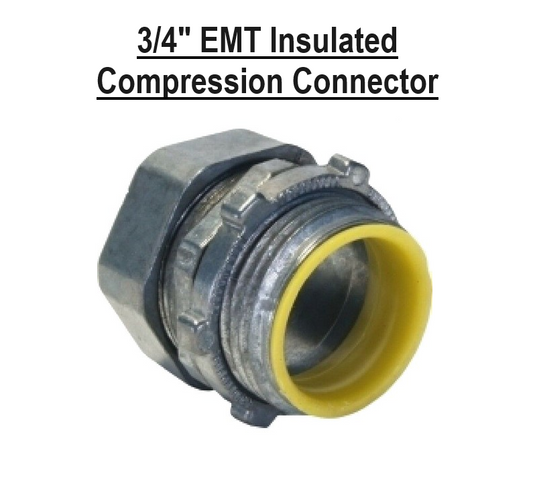 3/4" EMT Conduit UL Compression Insulated Connector Die Cast Zinc CCN-075I