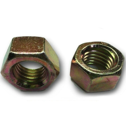 1"-8 Grade 8 Finish Hex Nuts Yellow Zinc Plated Hardened