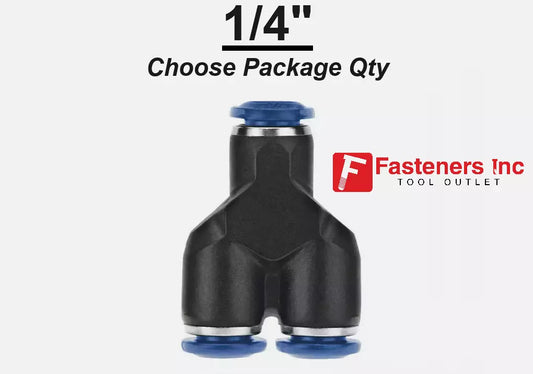 AIGNEP USA 85310-04 Y Connector 1/4" Tube Fitting 250 psi 49JX31 Push to Connect