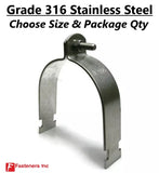 ** GRADE 316 ** Stainless Steel Strut Rigid Pipe Clamp for Unistrut Channel