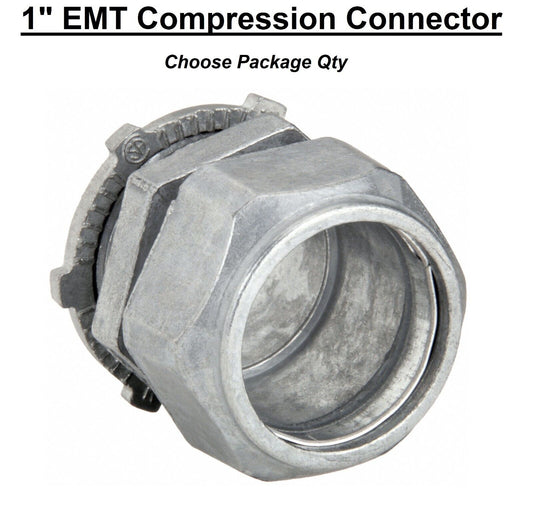 1" EMT Conduit UL Compression Connector Die Cast Zinc CCN-100