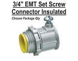 3/4" EMT Conduit UL Set Screw Connector Insulated Die Cast Zinc SSCN-075I
