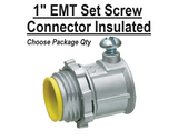1" EMT Conduit UL Set Screw Connector Insulated Die Cast Zinc SSCN-100I