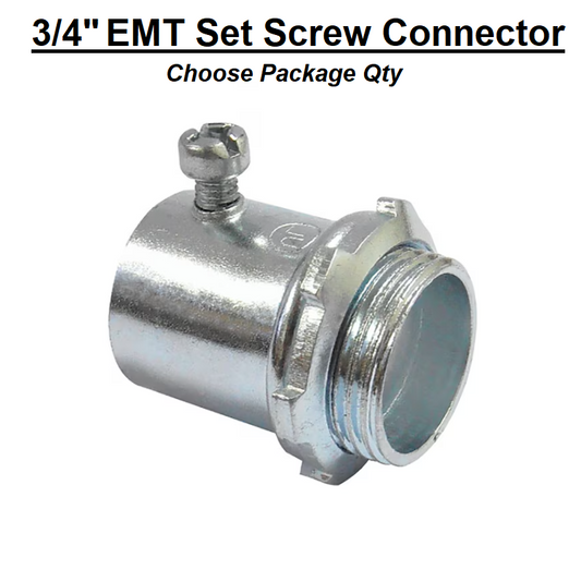 3/4" EMT Conduit UL Set Screw Connector Zinc Steel H-75S