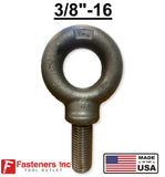 3/8-16 x 1.25" Thread Lifting Eye Bolt Eyebolt Forged Black USA Domestic