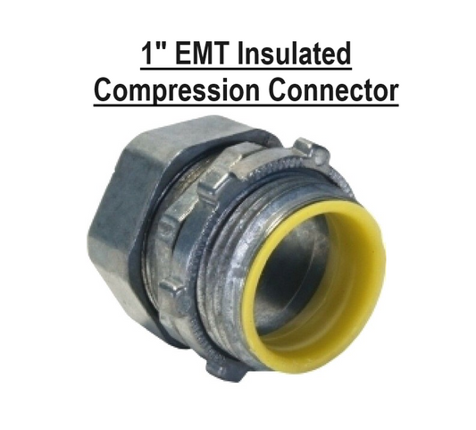 1" EMT Conduit UL Compression Insulated Connector Die Cast Zinc CCN-100I