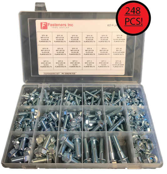 Metric Grade 10.9 JIS Hex Flange Cap Screws Frame Bolts & Lock Nuts Assortment