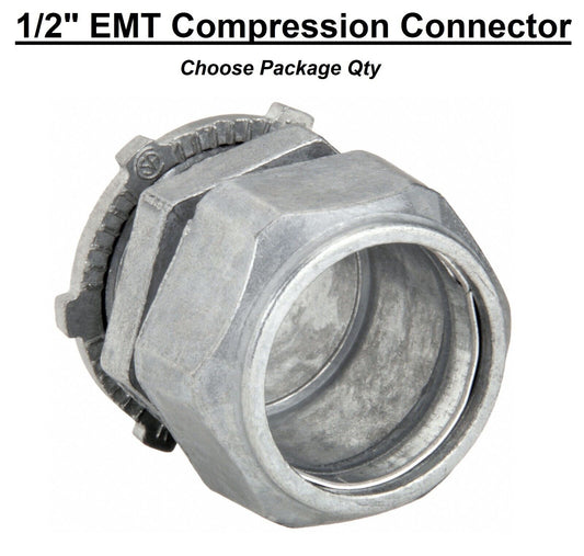 1/2" EMT Conduit UL Compression Connector Die Cast Zinc CCN-050